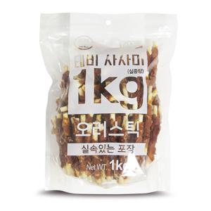 테비사사미 강아지간식 오리스틱 1kg 대용량 수제애견간식