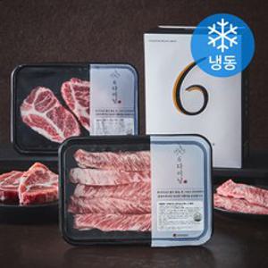 6다이닝 이베리코 생활속의 갈비살 200g + 목살 200g 선물세트 1호 (냉동), 1세트