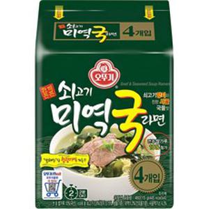 오뚜기 쇠고기 미역국라면 115g, 4개