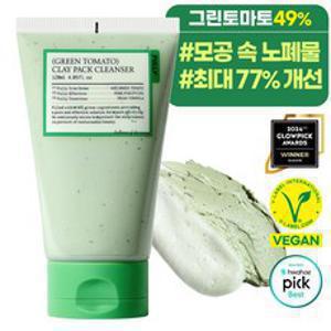 풀리 비건 그린 토마토 클레이 팩 클렌저, 120ml, 1개