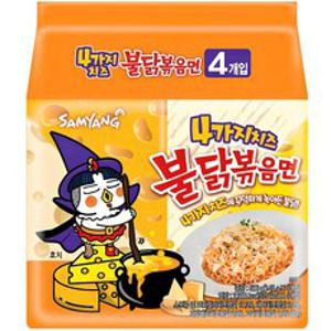 불닭볶음면 4가지 치즈 145g, 4개