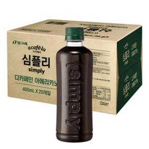 아카페라 심플리 디카페인 아메리카노 무라벨, 400ml, 20개