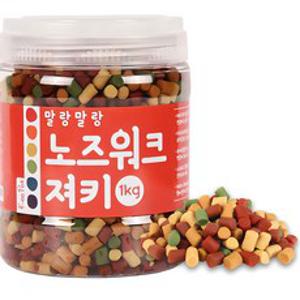 킵펫 말랑말랑 노즈워크 져키 강아지 간식, 혼합맛(황태/연어/치즈/참치/오리), 1kg, 1개