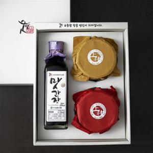 웃말 상촌전통장 진미 선물세트 쌈장 350g + 한우볶음 고추장 350g + 맛간장 300ml, 1세트