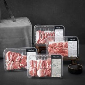 빌라스포크 무항생제 인증 한돈 찜갈비 500g x 2개 + 등갈비 400g + 등심꽃살 400g 명절세트, 1세트