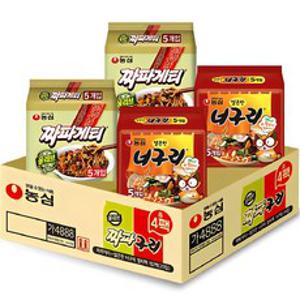 농심 짜파게티 140g + 얼큰한 너구리 120g, 20개