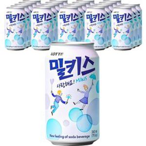 밀키스 탄산음료, 340ml, 24개