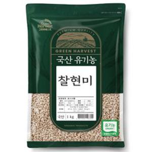 그린하베스트 국산 유기농 찰현미, 1kg, 1개