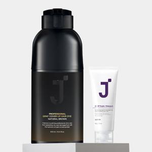 프로페셔널 커버업 새치 염색 내추럴 브라운 300ml (퍼플제이 워터팩 50g 1개 기획구성)