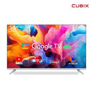 큐빅스 32인치 화이트에디션 HD TV LED 구글 스마트티비 안드로이드