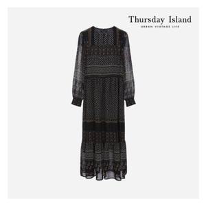 [Thursday Island] 롱기장 보더 믹스 원피스(T226MOP150W)