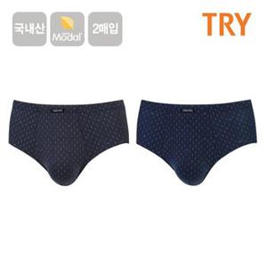 TRY 남성 삼각팬티 맥시 모달 위버브리프2매 남자속옷