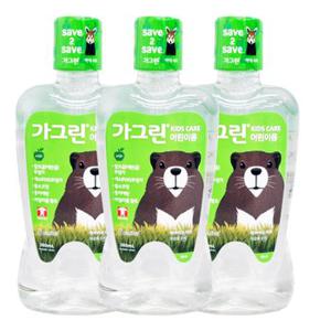 가그린 어린이용 구강세정제 사과향 380ml X 3개