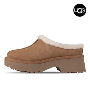 어그 UGG 뉴 하이츠 코지 클로그 체스트넛 여성 겨울 방한 슬리퍼 1162510-CHE