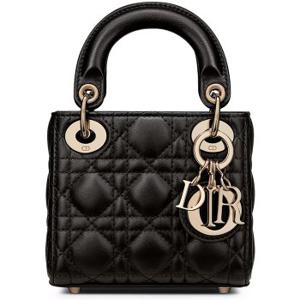 24 FW 디올 Lady Dior 레이디 디올 까나쥬 램레더 마이크로 숄더백 블랙