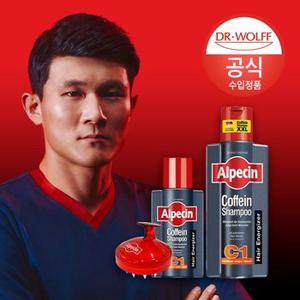 [CJ 단독] 카페인 샴푸 C1 모발 강화 375ml + 75ml + 두피브러쉬