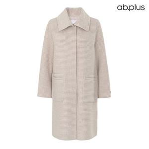 [ab.plus] 울100 카라 패턴 핸드메이드 롱 코트 (LSY4MC03A)