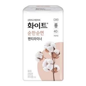 화이트 순한순면 팬티라이너 롱 생리대 40입x6개