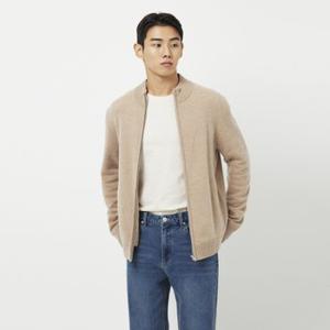 남 램스울 집업 니트 가디건(BEIGE / CHARCOAL / BLACK)