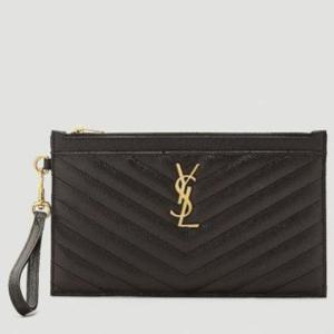 생로랑 YSL 모노그램 퀼트 스트랩 미니 클러치백 블랙 636313 BOW01 1000