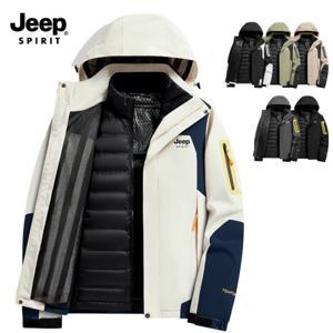 지프 JEEP SPIRIT 남녀공용 덕다운 3in1 바람막이+오리털 내피세트 아웃도어 방수점퍼 바람막이 JP22170