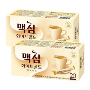 40T (20개입x2개) 화이트골드 커피믹스  맥심화이트골드커피믹스 믹스커피 화이트골드 직원간식 탕비실