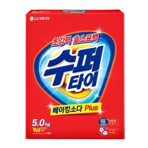 수퍼타이 카톤 5kg 가루비누 가루세제 세탁세제 빨래