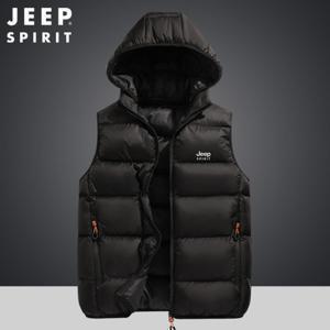 지프 JEEP SPIRIT 가을 겨울 남성 패딩조끼 탈부착 가능 후드 재킷 보온 코트 L-7XL