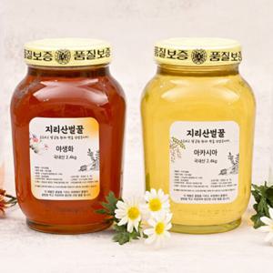 지리산 야생화 + 아카시아 벌꿀 (2.4 kg+2.4kg) 1+1 행사중 사양벌꿀 무료배송