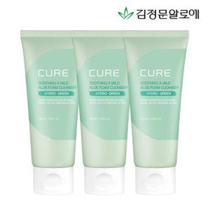 [김정문알로에] 큐어 수딩 앤 마일드 알로에 폼클렌저 100ml 3개