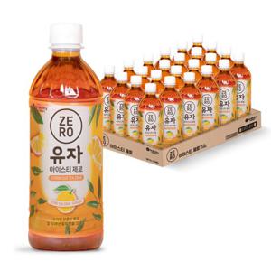 맥널티 유자 아이스티 제로칼로리 음료 500ml 24개입