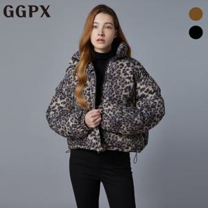 GGPX  하이넥 레오파드 크롭 패딩 점퍼 (GOAJP019F)