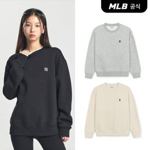 [MLB] 베이직 스몰로고 오버핏 기모 맨투맨 (3 COLOR)