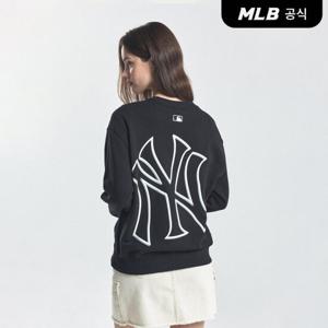 [MLB] 베이직 메가로고 오버핏 맨투맨 NY (Black)