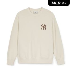 [MLB] 모노그램 벨벳엠보 빅럭스 오버핏 맨투맨 NY (D.Cream)