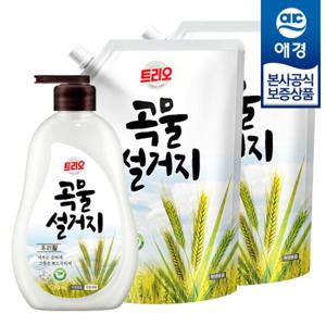 [애경]트리오 우리밀 주방세제 750ml x1개 + 리필 1.2L x2개