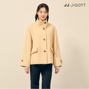 (JJ지고트) 루즈핏 울 하이넥 하프 코트 GPAA0CT101