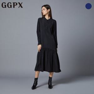 GGPX  헨리넥 핀턱 패턴 원피스 (GOBOP011F)