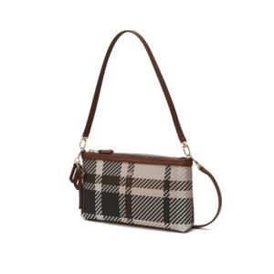 닥스 액세서리 24FW TARTAN CHECK MIX 브라운 타탄체크 가죽배색 숄더백 DCWA4F209W2