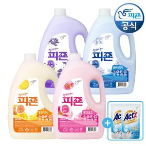 [액츠 200ml 파우치 2개증정] 피죤 섬유유연제 3.1L 용기 x 4개