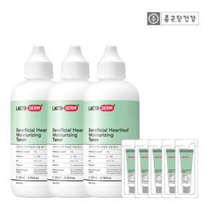 락토덤 어성초 수분 토너 200ml 3개 + 어성초 수분 크림 1ml*5