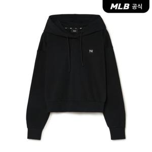 [MLB] 여성 베이직 애슬레저 미디움로고 크롭 후드티 NY (Black)