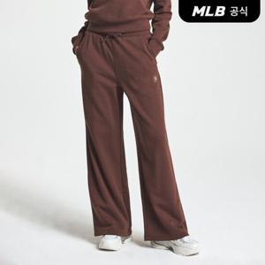 [MLB] 여성 베이직 원형로고 하이웨이스트 와이드팬츠 NY (Br)