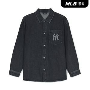 [MLB] 베이직 쿠퍼스 레이저 커팅 데님셔츠 NY (Black)