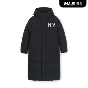 [MLB] 쿠퍼스 옆지퍼 후드 구스 롱패딩 NY (Black)