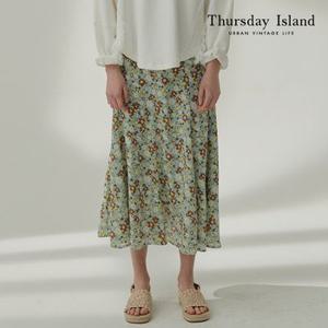 Thursday Island  여성 플라워 프린트 머메이드 스커트T212MSK135W