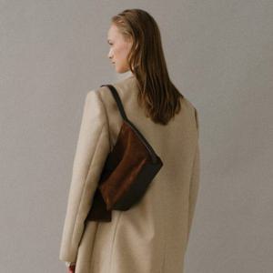 Mini pulpy hobo bag Suede chestnut