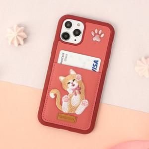 [디자인스킨] 갤럭시S10/5G 고양이 자수 포켓 카드케이스(ITM16605)