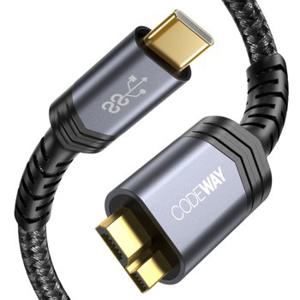 코드웨이 USB C타입 to 마이크로B 외장하드 케이블 0.3m외