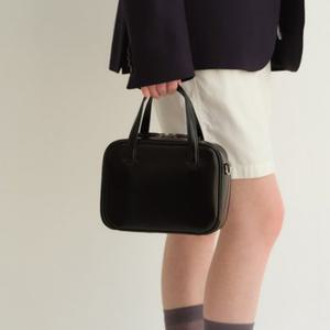 Mini Tin square tote bag Glossy black